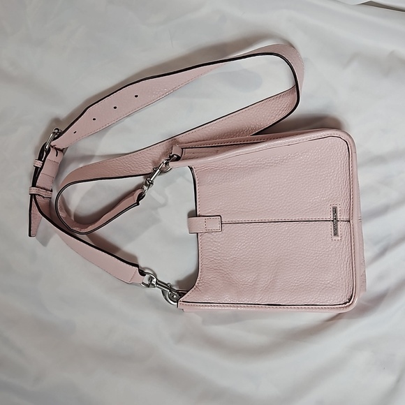 REBECCA MINKOFF PINK PEBBLED LEATHER CROSSBODY BAG -PURSE - Picture 4 of 9